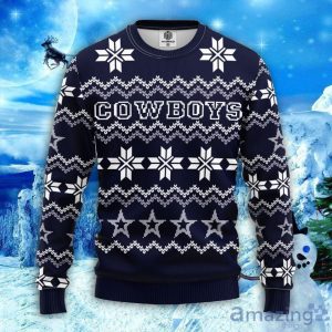 NFL Dallas Cowboys Sweater All Over Print Christmas Ugly Sweater Snowflake Pattern Christmas Gift Product Photo 1