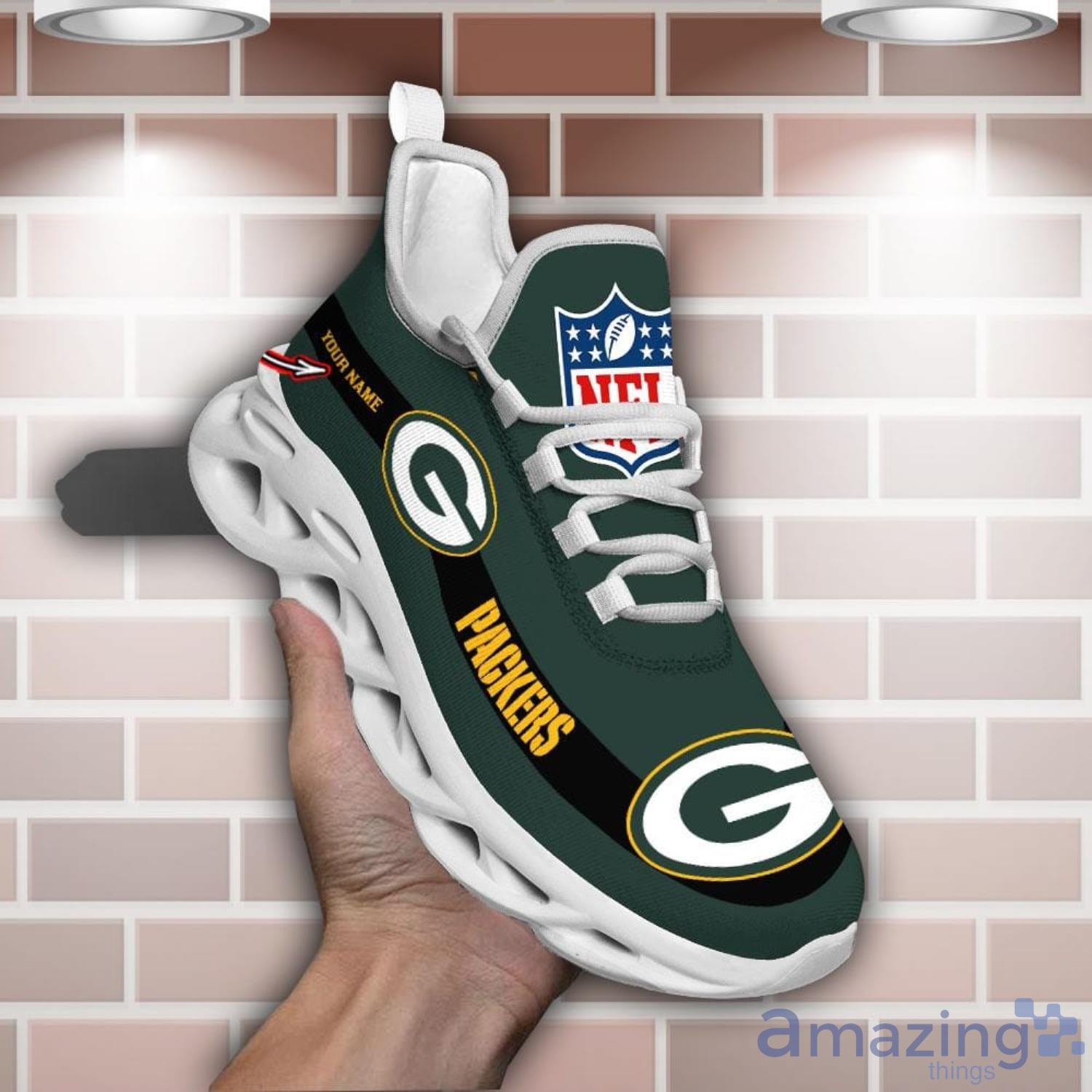 Green Bay Packers Custom Name NFL Max Soul Shoes Chunky Sneakers