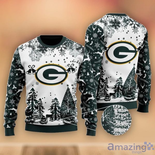 Women's Green Bay Packers Green Light-Up V-Neck Ugly Sweater