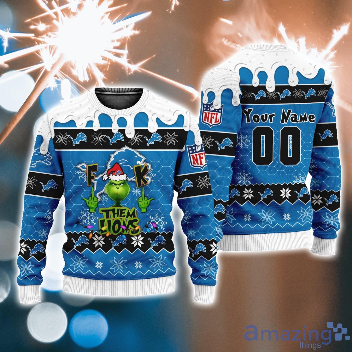 Detroit Lions 3D Printed Ugly Christmas Sweater