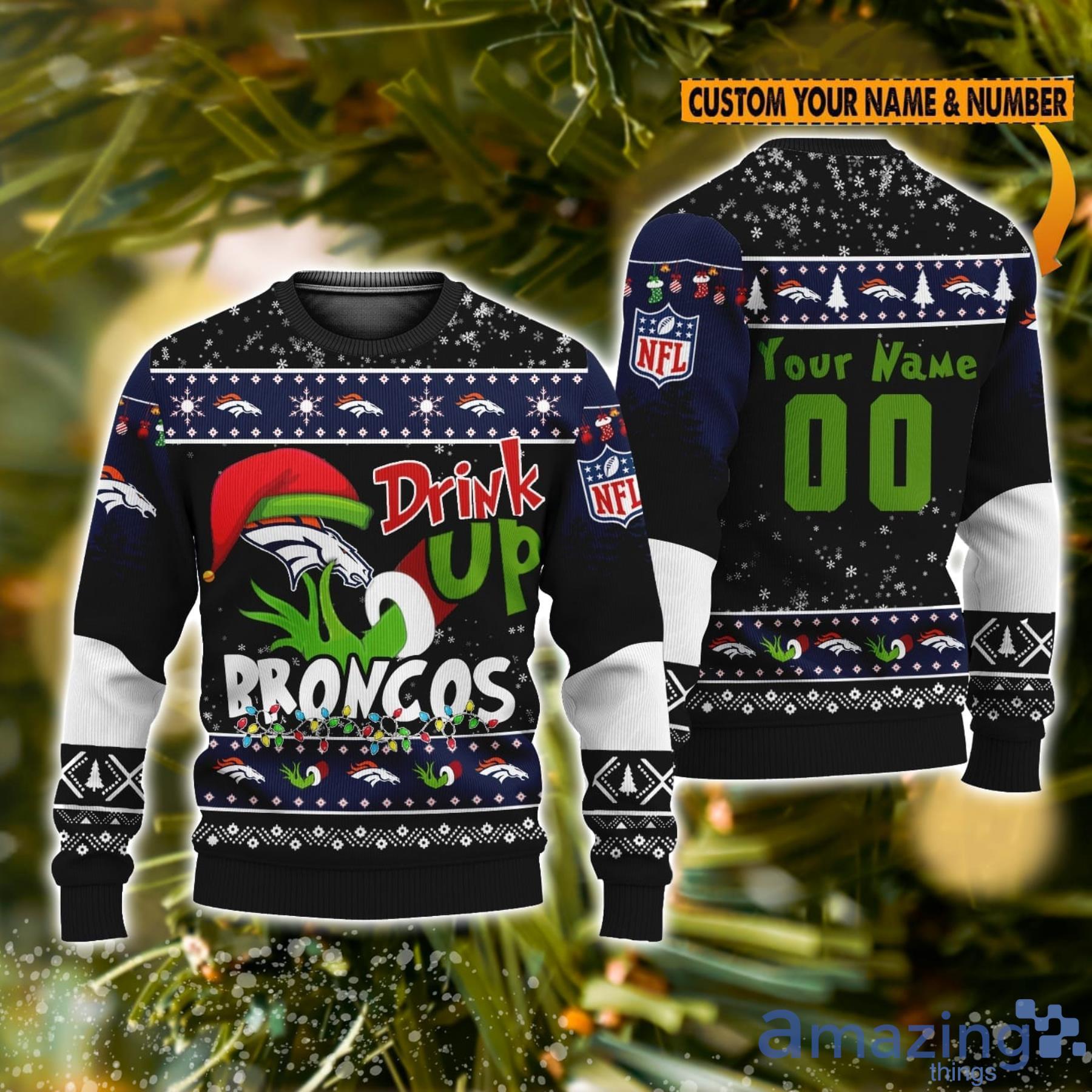 NFL Grinch Seattle Seahawks Personalized Name And Number Ugly Christmas  Sweater