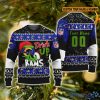 NFL Grinch Drink Up Los Angeles Rams Custom Name And Number Ugly Christmas Sweater Christmas Gift