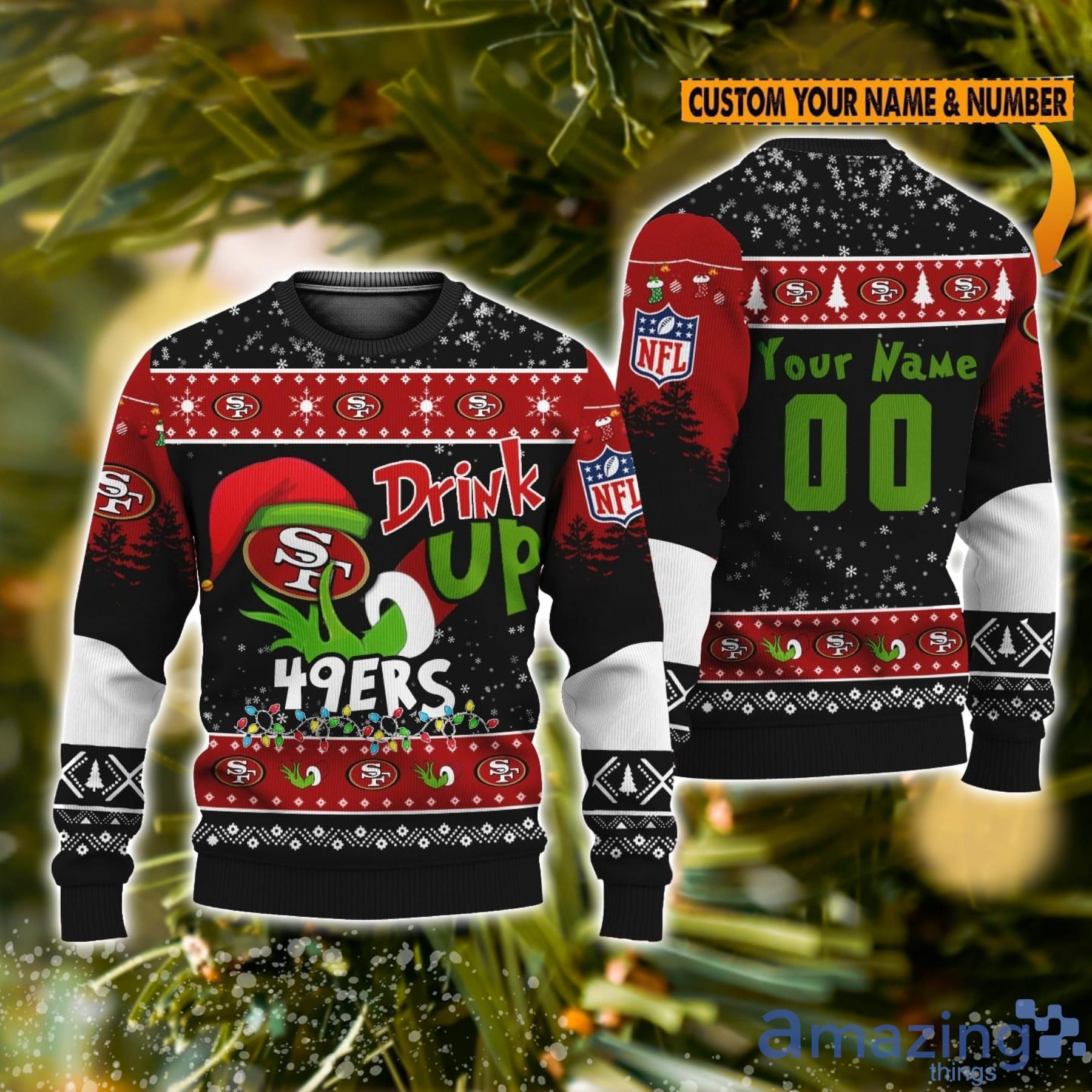 NFL Seattle Seahawks Custom Name And Number 3D Ugly Christmas Sweater  Christmas Gift