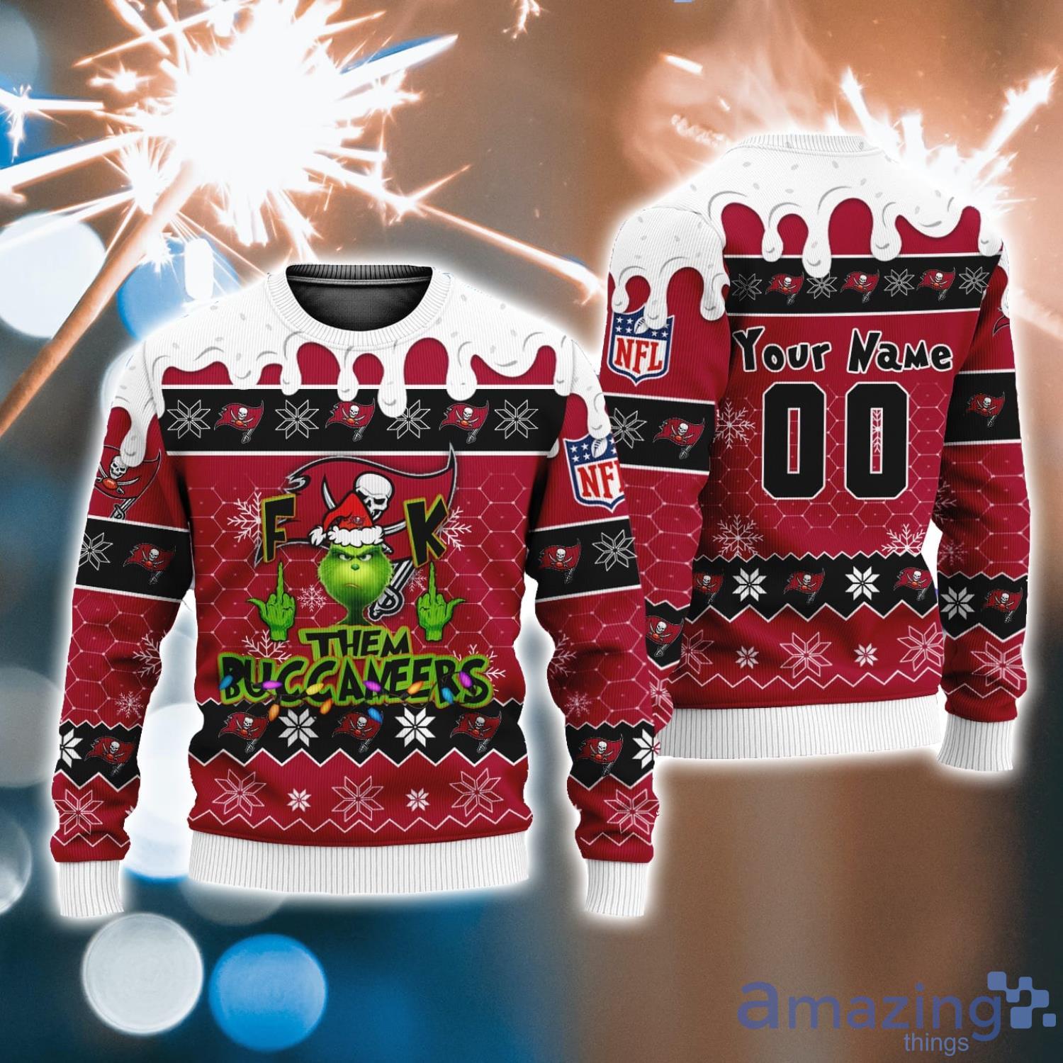 NFL Tampa Bay Buccaneers Custom Name And Number Ugly Christmas Sweater  Christmas Gift For Sport Team - Freedomdesign