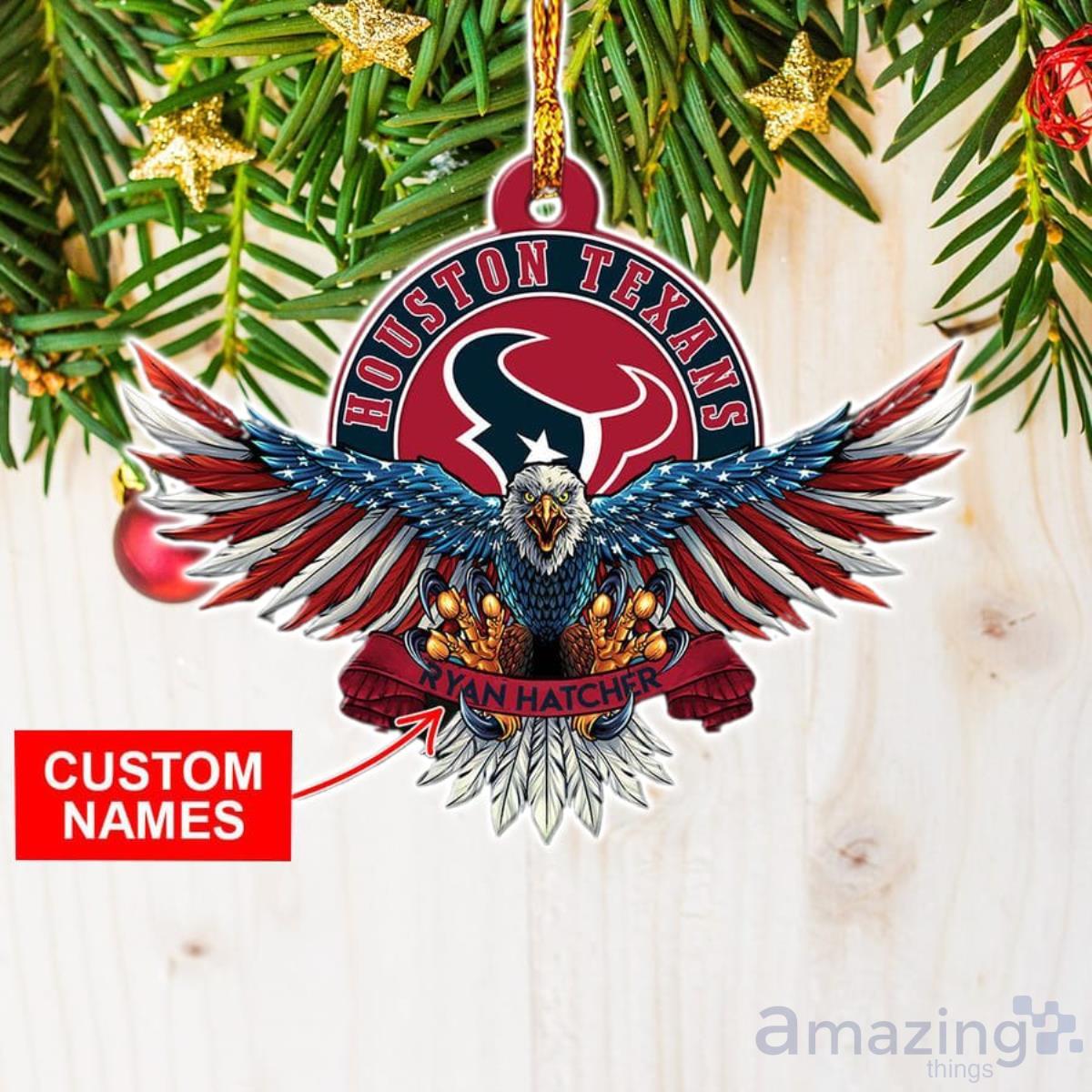 NFL Houston Texans Personalized Christmas Ornament American US Eagle image NFL Houston Texans Personalized Christmas Ornament American US Eagle Product Photo 1