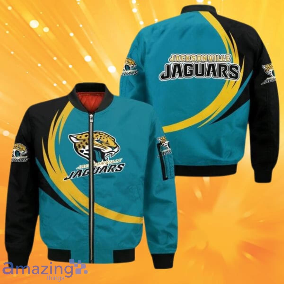 Jacksonville Jaguars NFL Yellow Bomber Jacket 3D