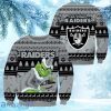NFL Las Vegas Raiders Grinch Personalized Christmas Ugly Sweater 3D Gift For Big Fans