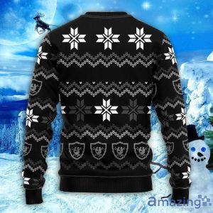 NFL Las Vegas Raiders Sweater All Over Print Christmas Ugly Sweater Snowflake Pattern Christmas Gift Product Photo 2