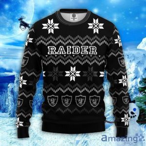 NFL Las Vegas Raiders Sweater All Over Print Christmas Ugly Sweater Snowflake Pattern Christmas Gift Product Photo 1