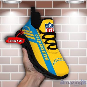 NFL Los Angeles Chargers Running Sneakers Custom Name Cool Gift Max Soul Shoes Product Photo 2