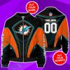 NFL Miami Dolphins Custom Name And Number 3D Bomber Jacket Unique Gift
