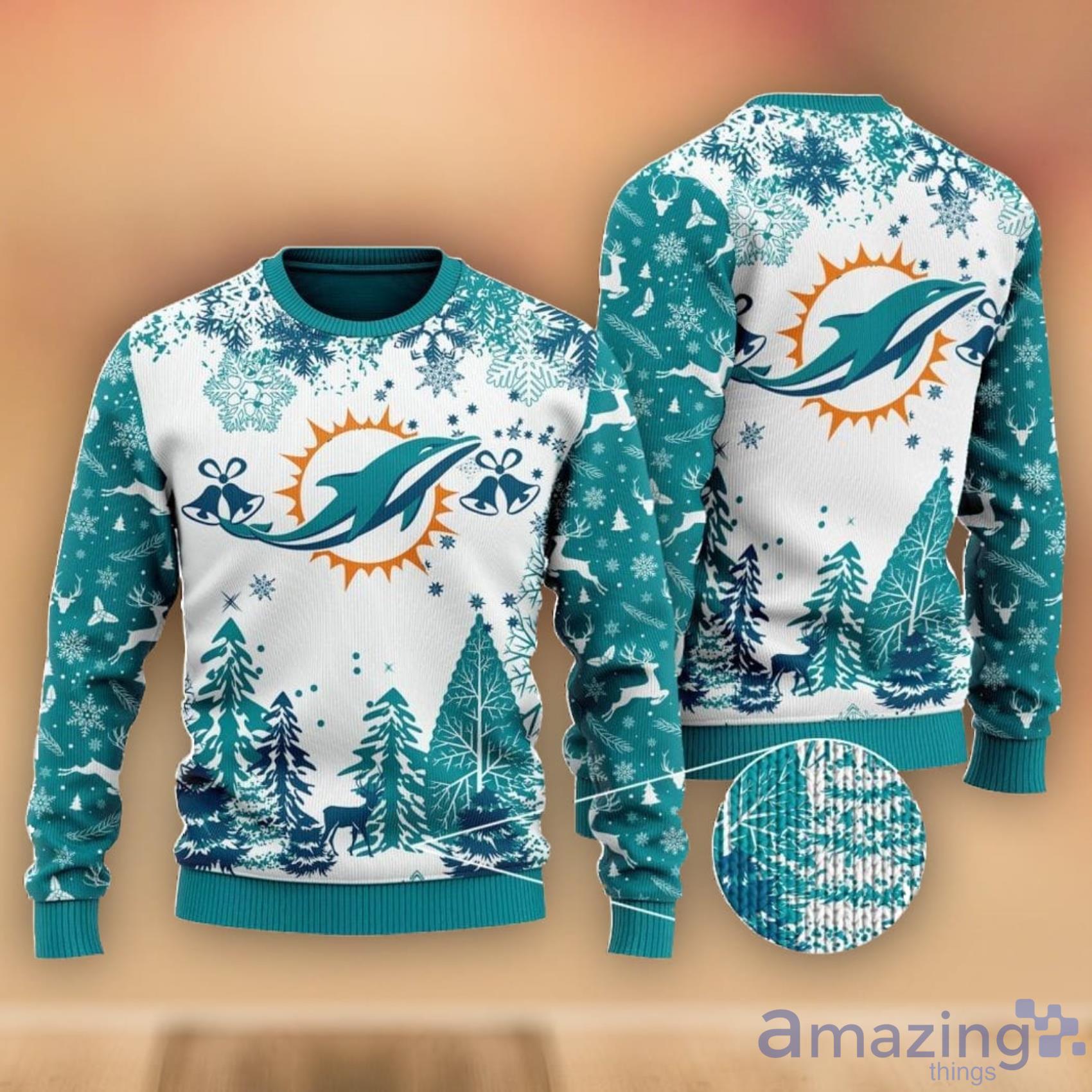 NFL Miami Dolphins Special Forest Design Christmas Ugly Sweater