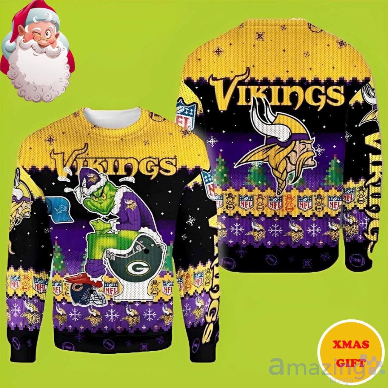 Minnesota Vikings Grinch Christmas AOP Sweater