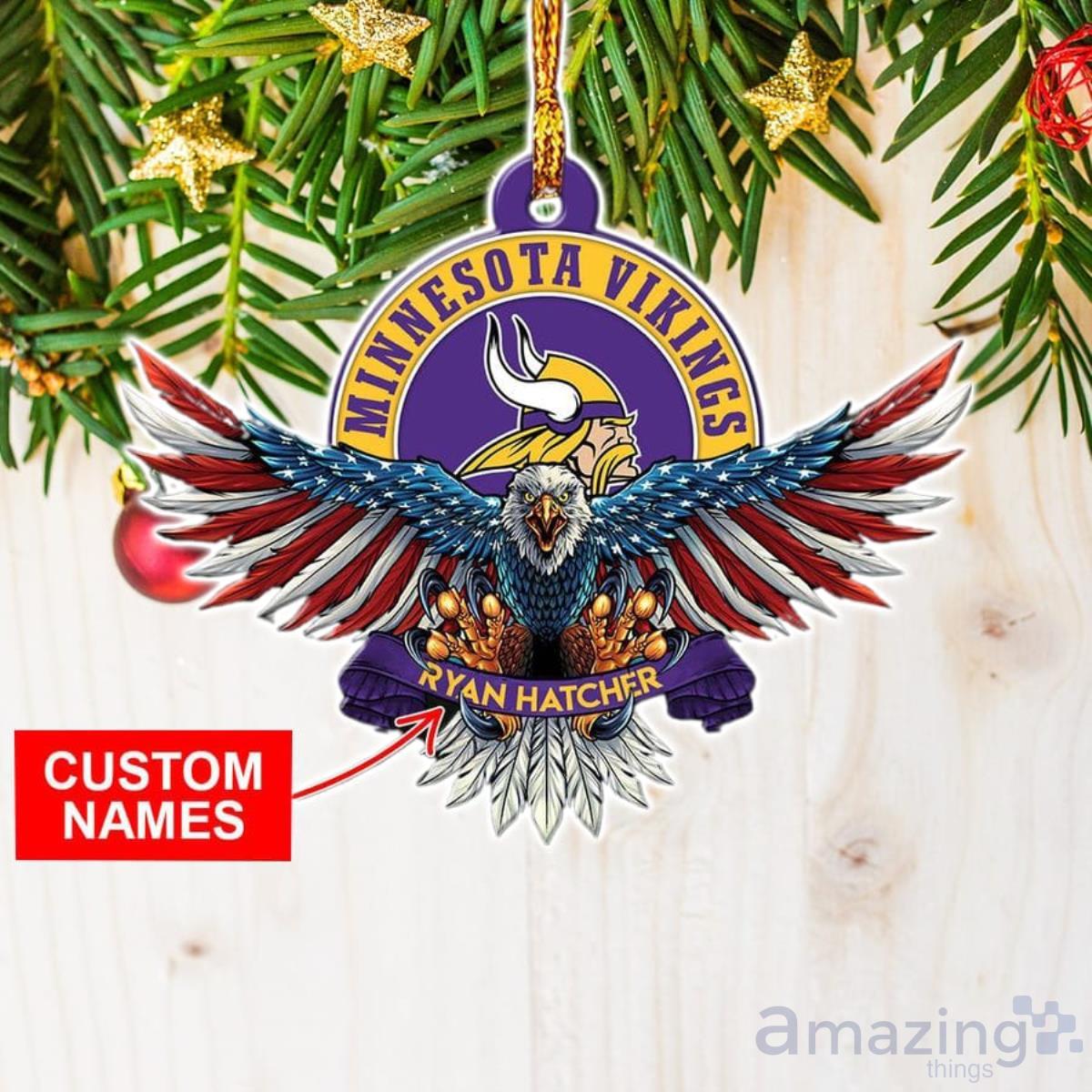 NFL Minnesota Vikings Personalized Christmas Ornament American US Eagle image NFL Minnesota Vikings Personalized Christmas Ornament American US Eagle Product Photo 1