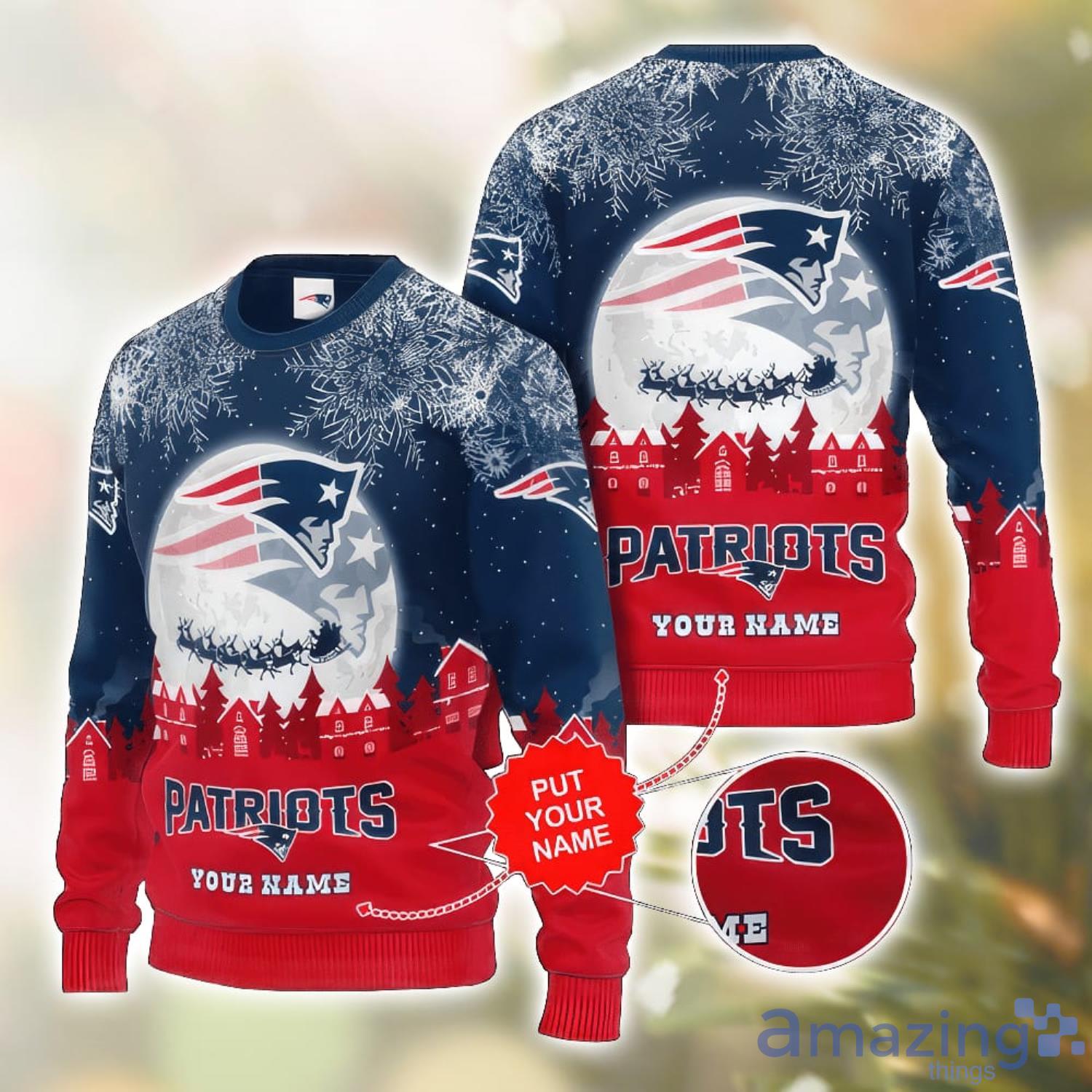 NFL New England Patriots Custom Name And Number Christmas Gift For