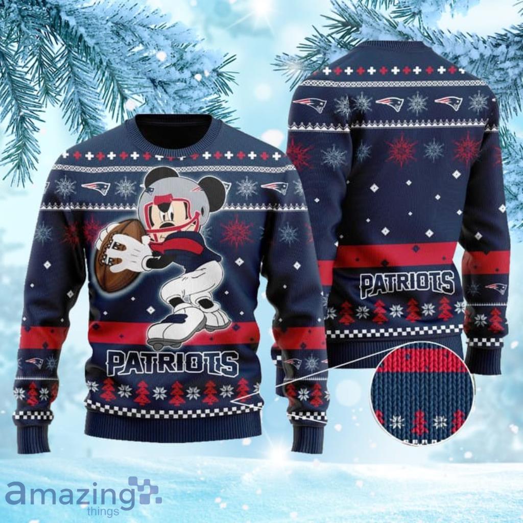 New England Patriots Snowflakes Pattern Ugly Christmas Sweater