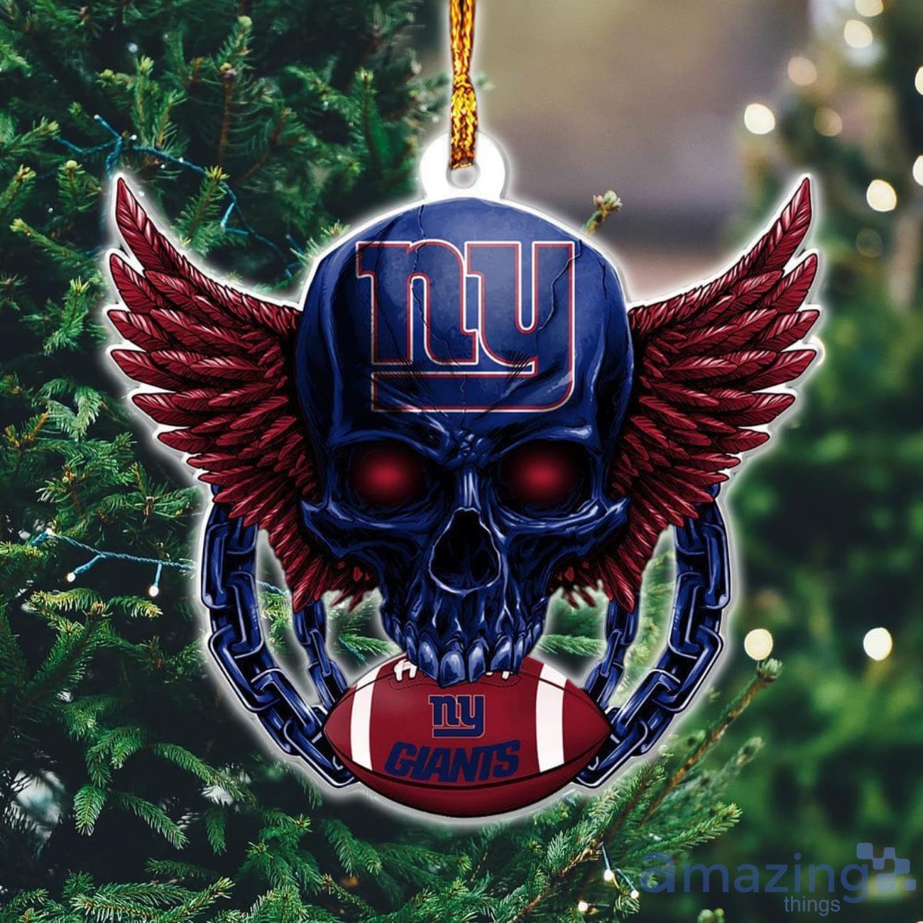 NFL New York Giants Skull Christmas Ornament image NFL New York Giants Skull Christmas Ornament Product Photo 1