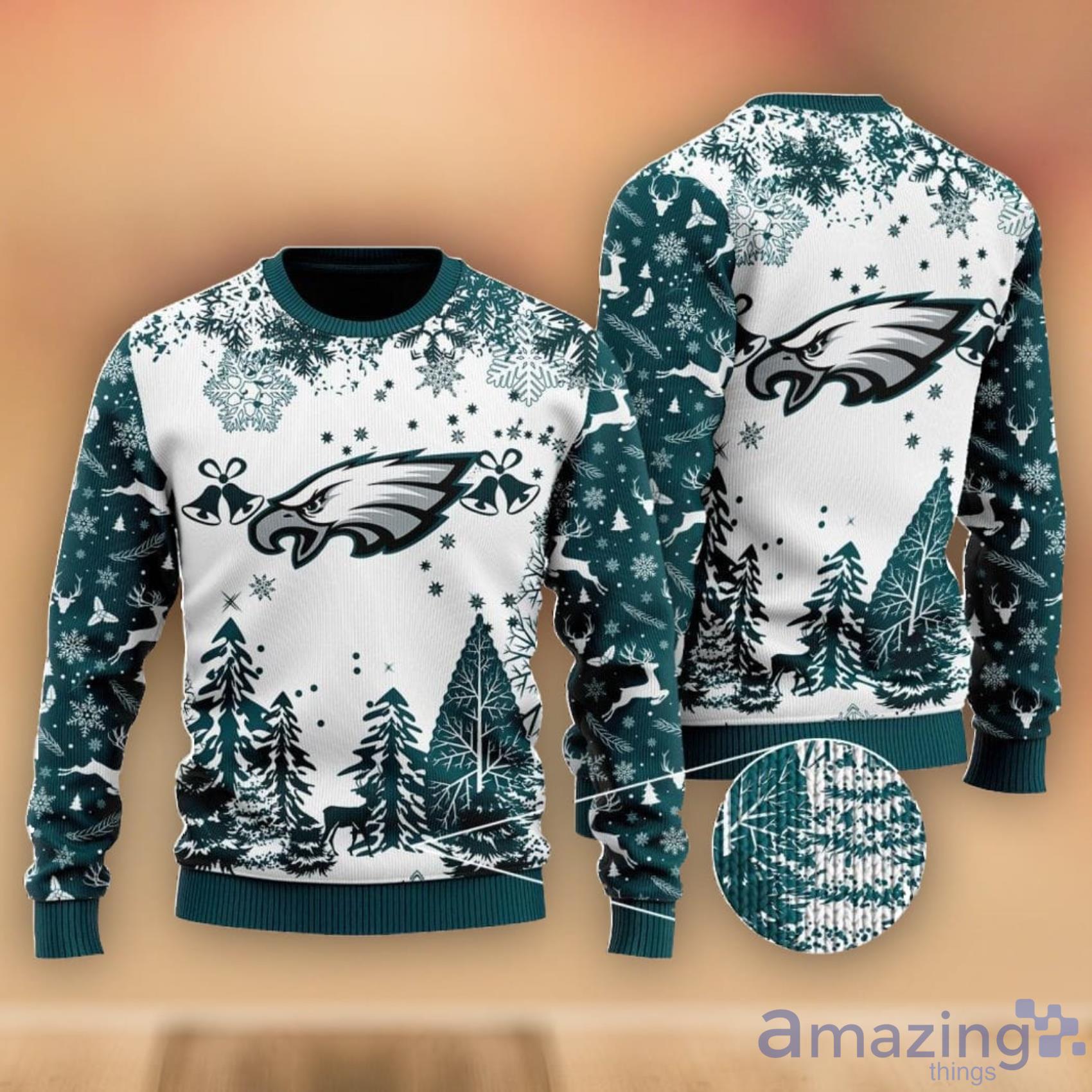 Philadelphia Eagles Light Up Ugly Sweater - Midnight Green/Black