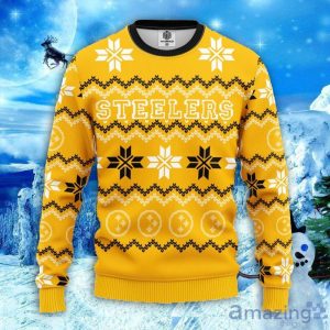 NFL Pittsburgh Steelers Sweater All Over Print Christmas Ugly Sweater Snowflake Pattern Christmas Gift Product Photo 1
