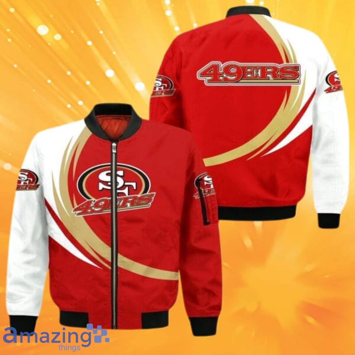 Black Red San Francisco 49ers NFL Team Leather Jacket - Maker of Jacket