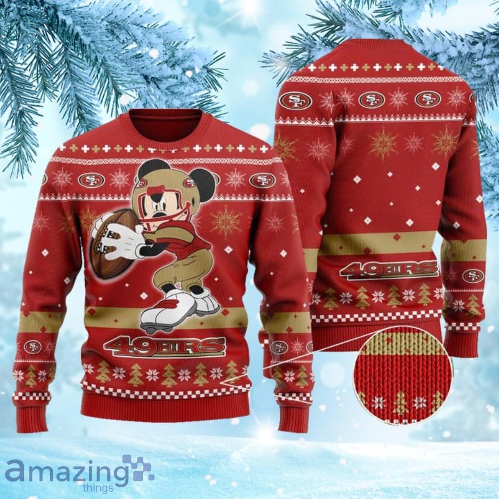 San Francisco 49ers Disney Donald Duck Mickey Mouse Goofy Ugly Christmas Sweater - OwlOhh