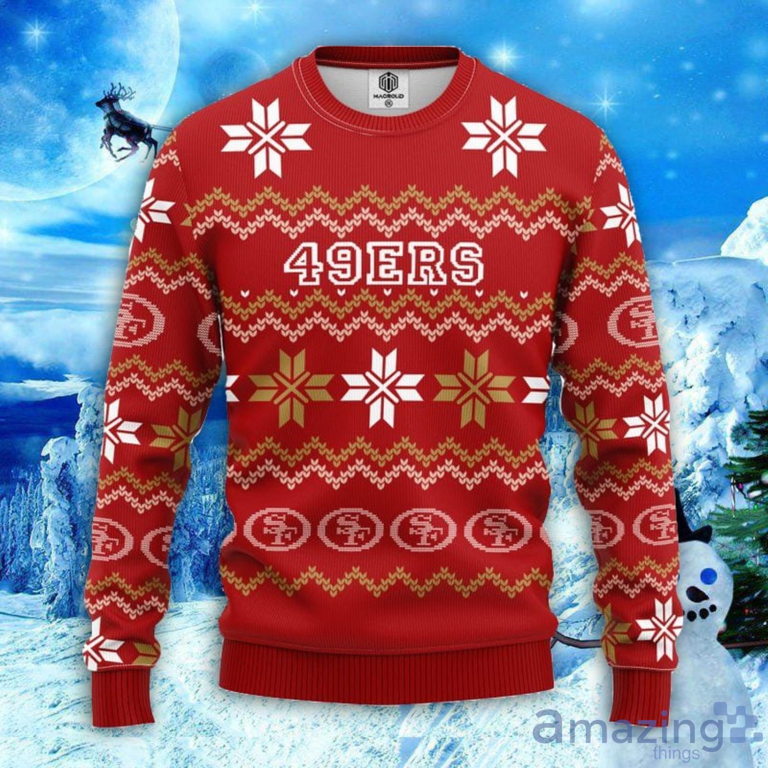 San Francisco 49ers Snowflakes Pattern Ugly Christmas Sweater