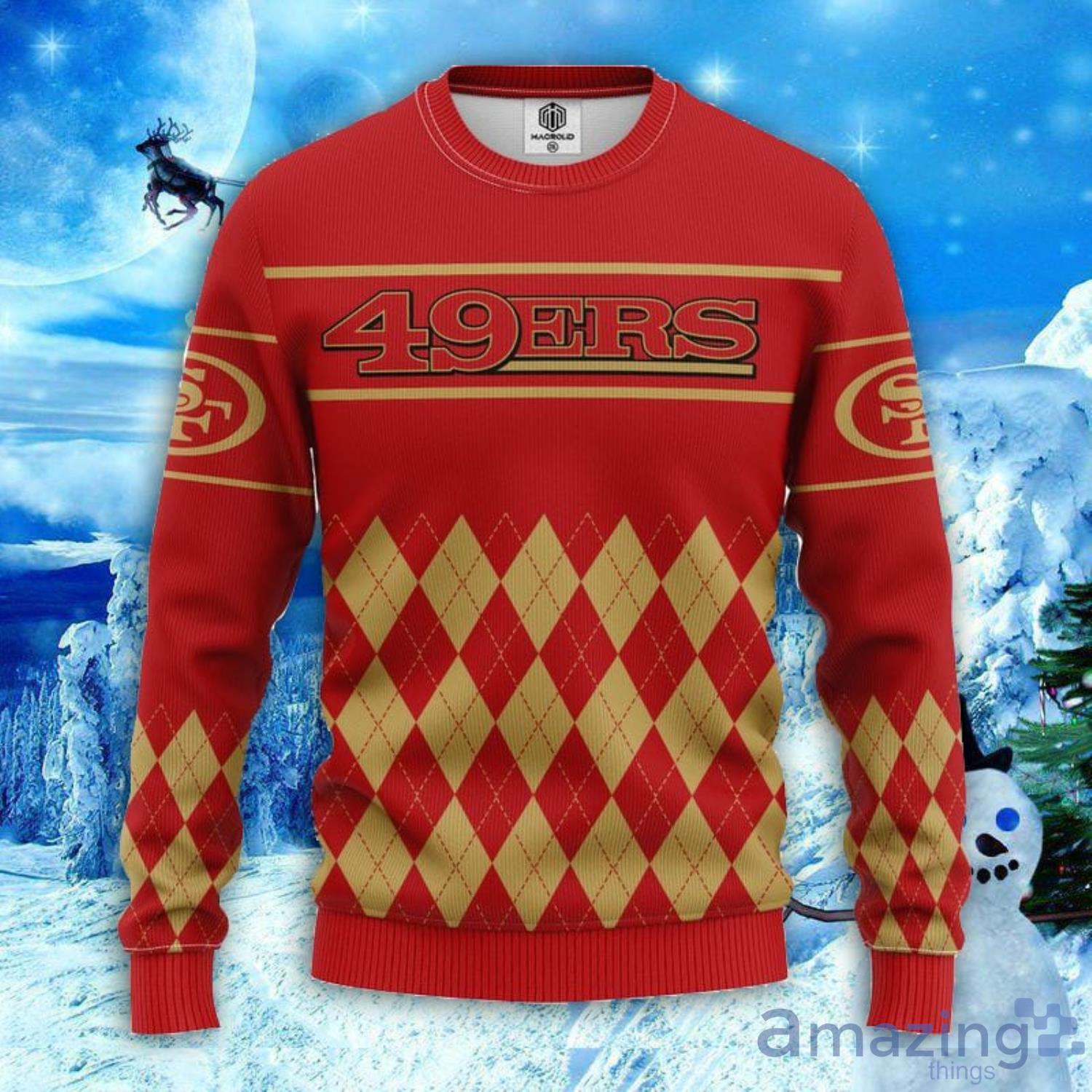 San Francisco 49ers Logo Knitted Pine Tree Patterns Pattern Ugly