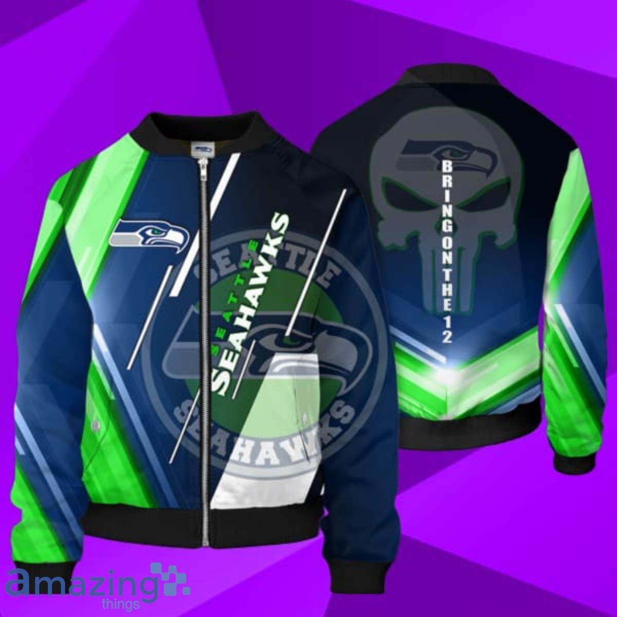 NFL Seattle Seahawks Jacket Bomber Jacket Unique Gift For Men