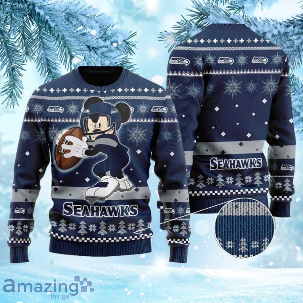 Seattle Seahawks Christmas Pattern Sweater Fabric Unisex Ugly