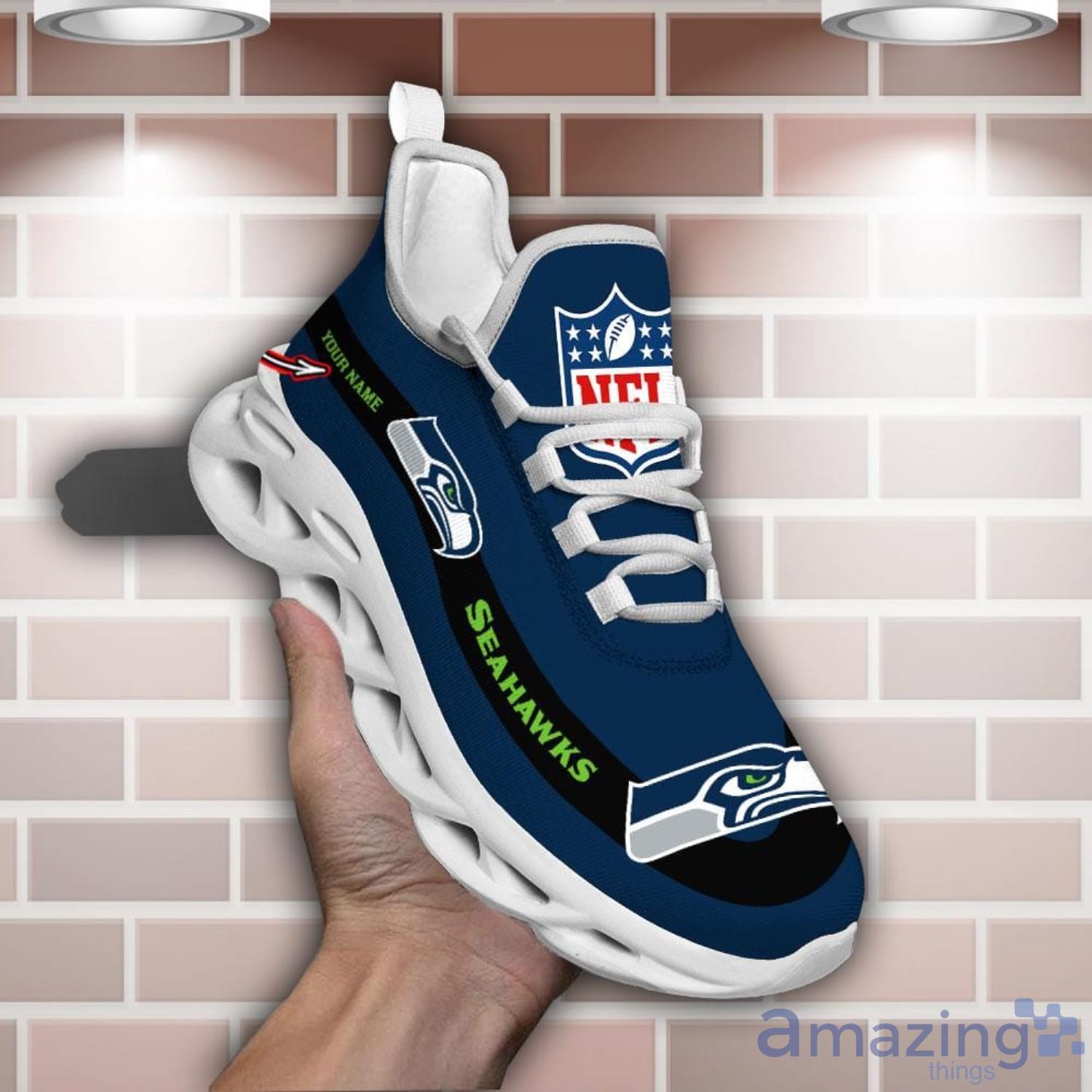 Seattle Seahawks NFL Max Soul Shoes Custom Name Tie Dye Running Sneakers  Gifts NFL Fans Gift NFL Fans - YesItCustom