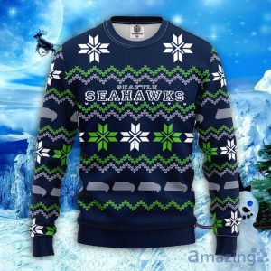 NFL Seattle Seahawks Sweater All Over Print Christmas Ugly Sweater Snowflake Pattern Christmas Gift Product Photo 1