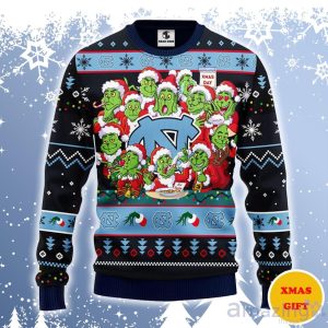 North Carolina Tar Heels 12 Grinch Xmas Day Ugly Sweater Gift For Christmas Product Photo 1