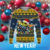 Notre Dame Fighting Irish Baby Yoda Star Wars Christmas Gift 3D Ugly Christmas Sweater Christmas Holiday Family Gift