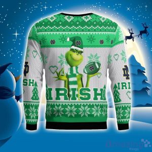 Notre Dame Fighting Irish Grinch Snowflake Pattern Ugly Sweater Christmas Product Photo 2