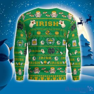 Notre Dame Fighting Irish Pumpkin Halloween Spooky Ghost Pattern Funny 3D Sweater Men And Women Gift Product Photo 2