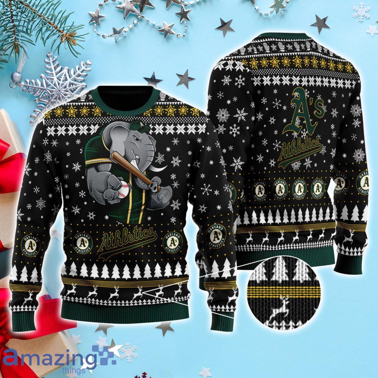 Oakland Athletics Ugly Christmas Sweater Sports Football Gift 3D Sweater -  Banantees