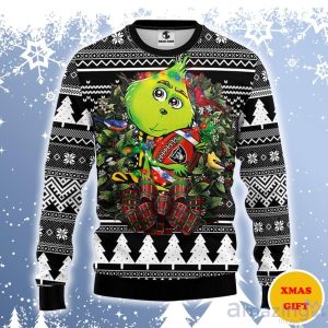 Oakland Raiders Grinch Hug Ugly Sweater Gift For Christmas Product Photo 1