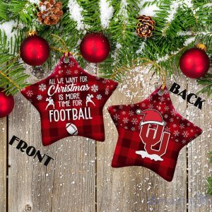 Oklahoma Sooners Ceramic Ornament All We Want For Christmas Is More Time For Football Gift For Xmas Product Photo 2