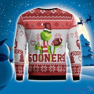 Oklahoma Sooners Grinch Snowflake Pattern Ugly Sweater Christmas image Oklahoma Sooners Grinch Snowflake Pattern Ugly Sweater Christmas Product Photo 2