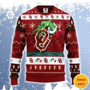 Oklahoma Sooners Grinch Ugly Sweater Gift For Christmas Product Photo 1