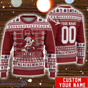 Oklahoma Sooners Mickey Player Custom Name And Number Ugly Christmas Sweater Product Photo 1