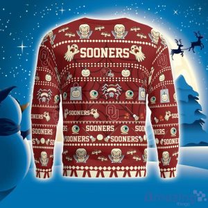 Oklahoma Sooners Pumpkin Halloween Spooky Ghost Pattern Funny 3D Sweater Men And Women Gift Product Photo 2