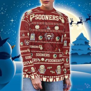 Oklahoma Sooners Pumpkin Halloween Spooky Ghost Pattern Funny 3D Sweater Men And Women Gift Product Photo 4