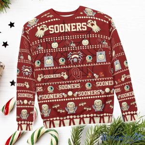 Oklahoma Sooners Pumpkin Halloween Spooky Ghost Pattern Funny 3D Sweater Men And Women Gift Product Photo 1