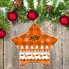 Oklahoma State Cowboys Ceramic Ornament Christmas Pixel Art Tartan Background Gift For Xmas