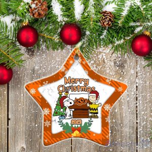 Oklahoma State Cowboys Ceramic Ornament Snoopy Christmas Special Gift Product Photo 2