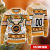 Oklahoma State Cowboys Reindeer Pattern Special Custom Name And Number Ugly Christmas Sweater NCAA Fans Gifft