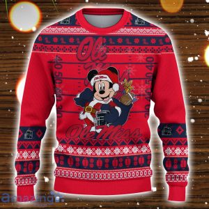 Ole Miss Rebels Mickey Player Custom Name And Number Ugly Christmas Sweater Product Photo 2
