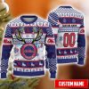 Ole Miss Rebels Reindeer Pattern Special Custom Name And Number Ugly Christmas Sweater NCAA Fans Gifft