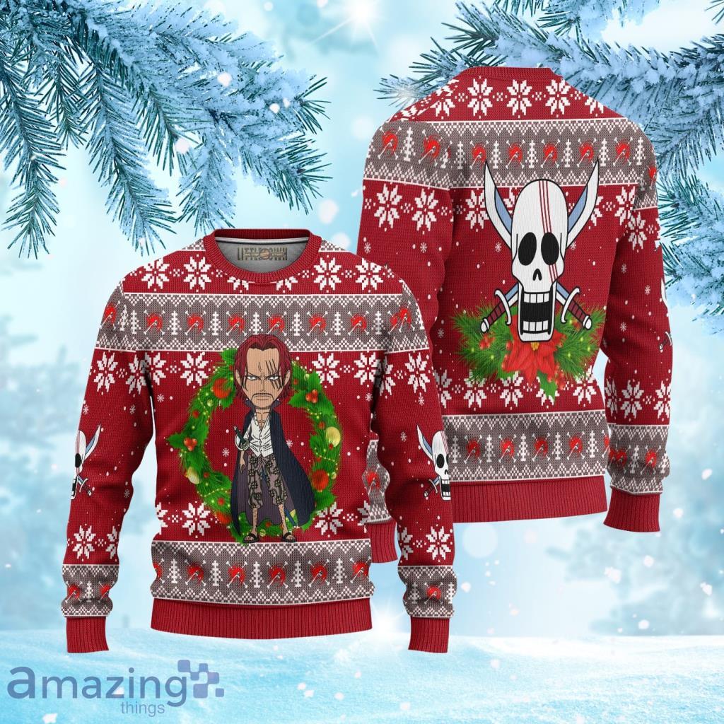 One Piece Shanks Ugly Christmas Sweater 3D Gift For Big Fans image One Piece Shanks Ugly Christmas Sweater 3D Gift For Big Fans Product Photo 1